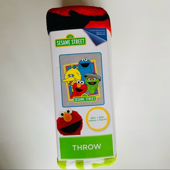 SESAME STREET Throw Elmo Oscar Cookie Monster Big Bird 46" x 60" Blanket - Picture 2 of 7